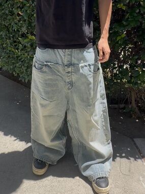 Balenciaga Double Waisted Baggy Jeans